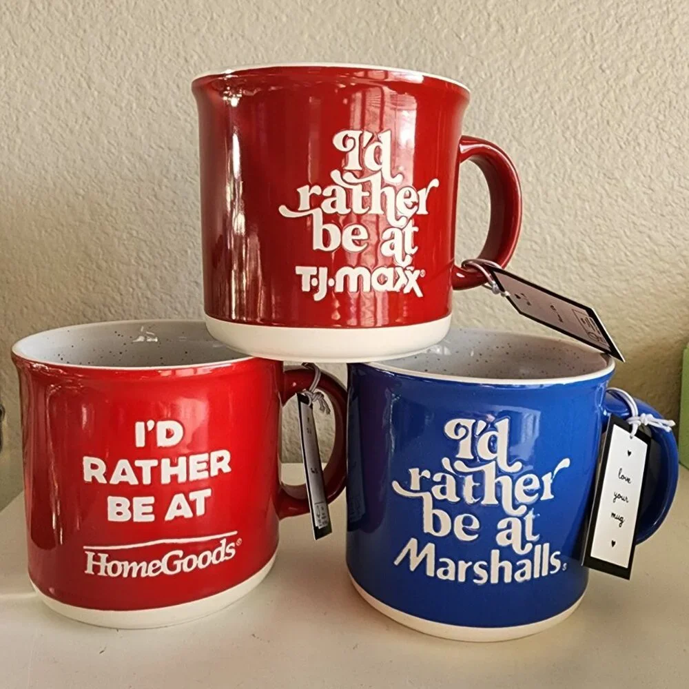 “I’d Rather Be At Home Goods TJ Maxx Marshalls TJX” Shopping Mugs NWT NE…